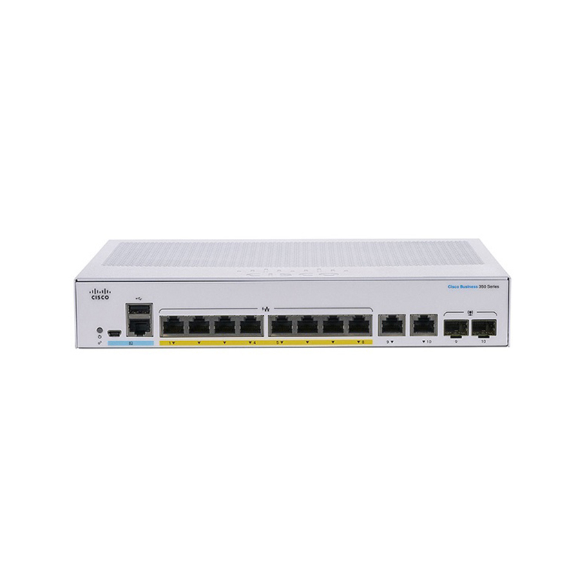 Switch Cisco CBS350-8FP-E-2G-EU 8 port GE POE+, 120W power budget, Ext PS, 2x1G SFP/COPPER 