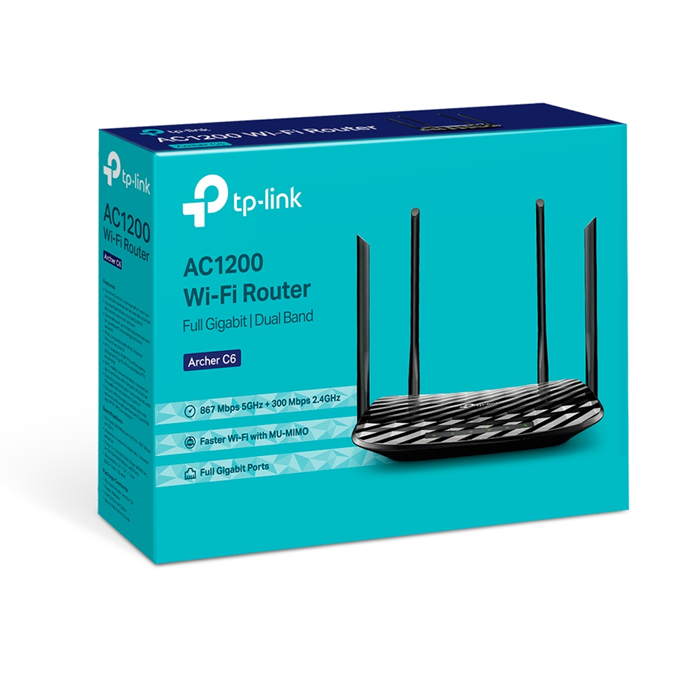 Bộ Định Tuyến TP-Link Archer C6 V2.20 AC1200 Wireless MU-MIMO Gigabit Router