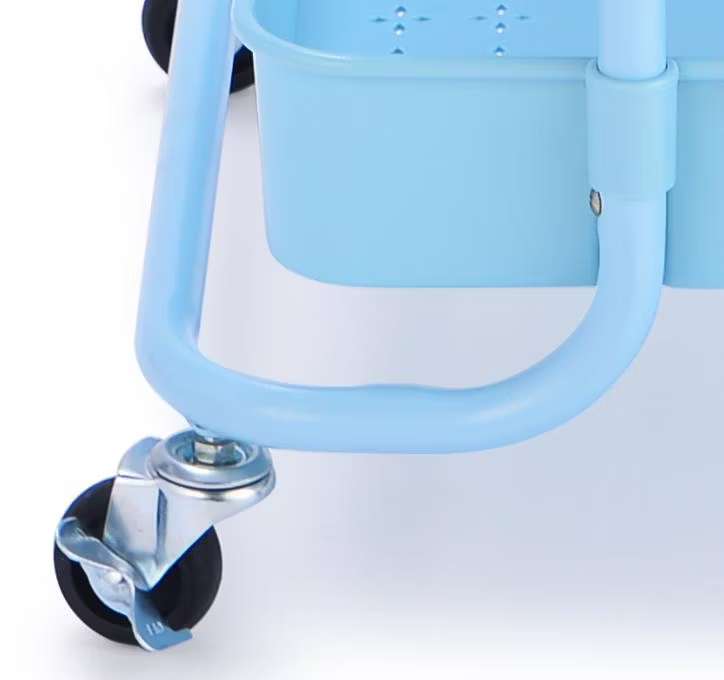 Xe đẩy nhà bếp 3 tầng bằng thép chất lượng cao có tay cầm và giá để đồ