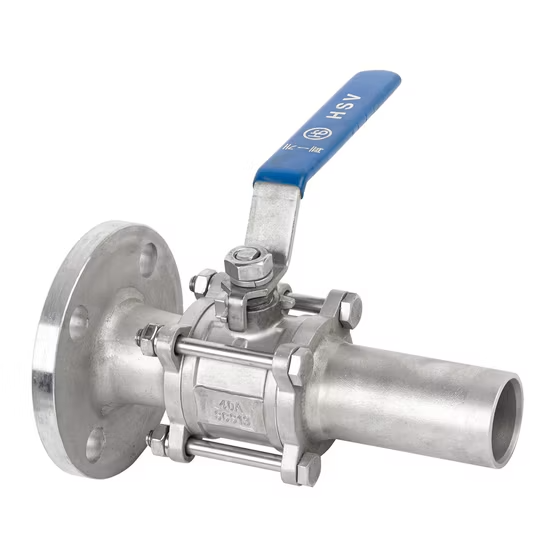 Van bi hàn tay ba mảnh bằng thép không gỉ