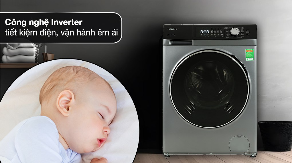 Máy giặt sấy Hitachi Inverter giặt 10.5 kg - sấy 7 kg BD-D1054HVOS