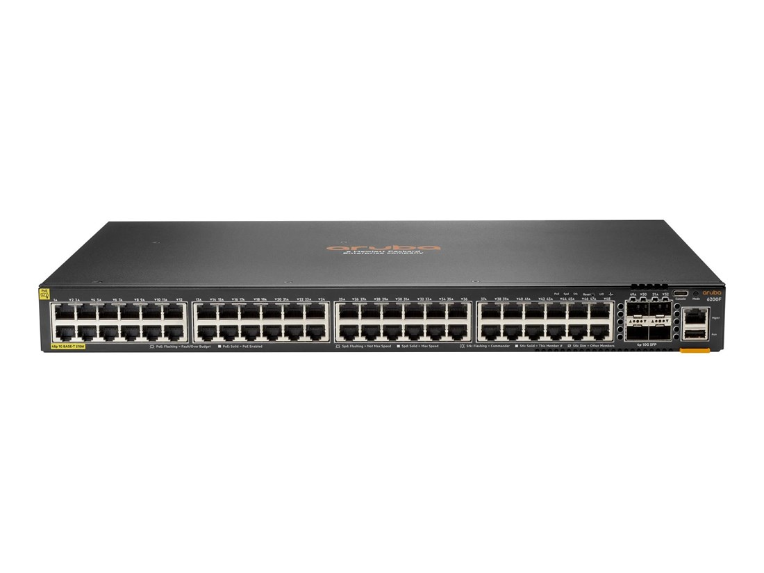 Aruba 6200F 48G Class4 PoE 4SFP+ 370W Switch JL727B