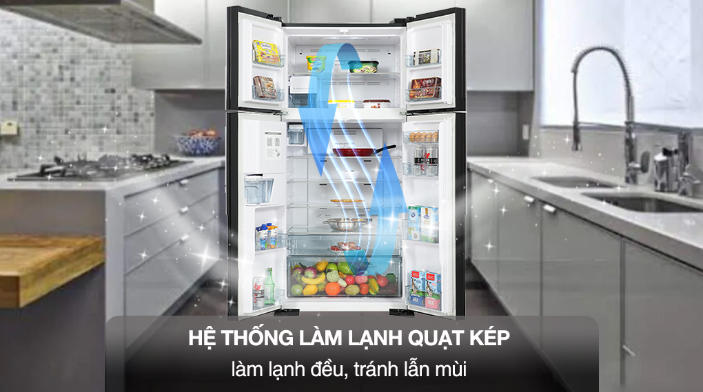 Tủ lạnh Hitachi Inverter 540 lít Multi Door R-FW690PGV7X GBK