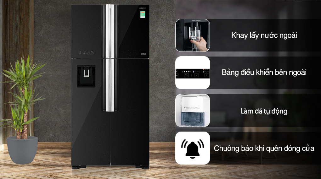 Tủ lạnh Hitachi Inverter 540 lít Multi Door R-FW690PGV7X GBK