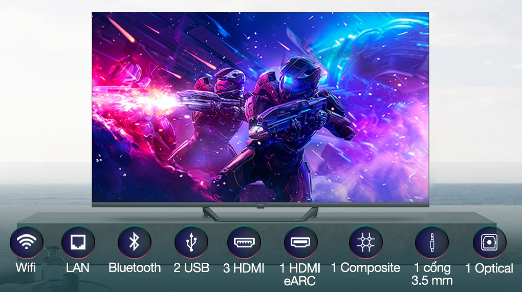 Google Tivi QLED Aqua 4K 50 inch AQT50S80EUX