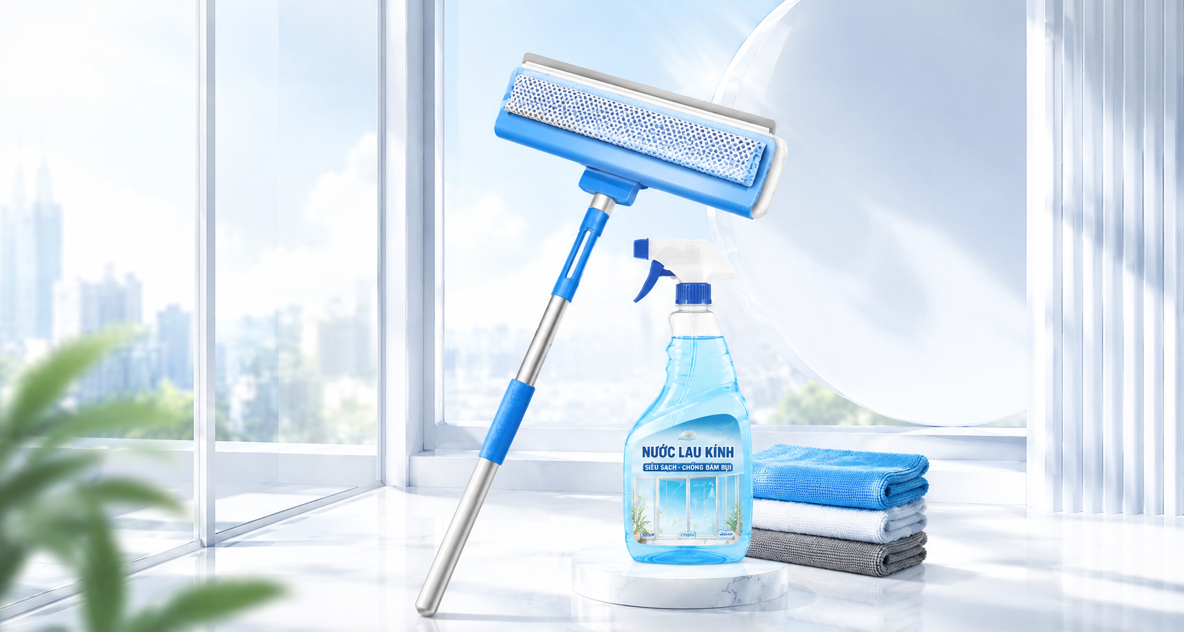 Dụng Cụ Lau Kính Cao Cấp